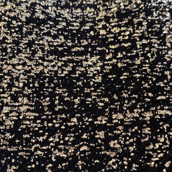 Betsey Johnson Gold & Black Metallic Cocktail Dress Cap Sleeve Back Zip Sz 4 - Picture 5 of 10